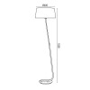 LETO F Stojací lampa, těleso kov, povrch kombinace chrom+černá, stínítko textil černá pro úspornou žárovku 1x20W E27, 230V, IP20, d=405mm, h=1530mm, s vypínačem náhled 3