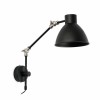 LILETA Nástěnná lampa, základna, stínítko a nastavitelné remano kov, povrch černá, pro žárovku 1x20W, E14, 230V, IP20, tř.2, rozměry rameno l=420mm, přívodní kabel 1,8m, vč. vypínače náhled 1