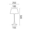 TABLO T Stolní lampa, základna kov, povrch nikl mat, stínítko textil béžová, pro žárovku 1x60W, E14, 230V, IP20, d=250mm, h=500mm, vč vypínače na kabelu náhled 1