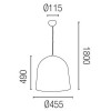 TIMANFAYA Závěsné svítidlo, materiál hliník, barva vnější černá, vnitřní zlatá, pro žárovku 3x40W, E27, 230V, IP20, rozměry klobouk d=455mm, h=490mm, h=1800mm, závěs lze zkrátit náhled 2