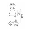 BIGAMA T Stolní lampa, těleso kov, povrch chrom lesk, stínítko textil barva černá, difuzor plast opál, pro žárovku 1x60W, E27, 230V, IP20, rozměry 230x170x440mm, vypínač na kabelu náhled 3