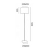 ATENA F Stojací lampa, základna čtvercová, materiál kov, povrch chrom mat, stínítko obdélníkové, textil, barva bílá, 1x100W, E27, 230V, IP20, rozměry 320x225x220mm, h=1430mm. náhled 2