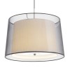 LIMBA S2 Závěsné svítidlo, materiál kov, povrch nikl mat, stínítko dvojité, vnější průsvitné černé, vnitřní textil béžová, 3x40W, E27, 230V, IP20, d=470mm, závěs h=1200mm náhled 2