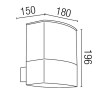 TANA W Nástěnné svítidlo, venkovní, tmavě šedé, 1x20W, E27, 230V, IP44, 180x196x150mm, materiál litý hliník, polykarbonát opálový. náhled 2