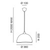 NICE S Závěsné svítidlo, těleso kov. stínítko sklo jantarová, pro žárovku 1x60W, E27, A60, 230V, IP20, tř.1, d=360mm, vč. transparentního záv kabelu h=2000mm, lze zkrátit náhled 4