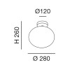 DUMBO stropní Stropní svítidlo, těleso kov, povrch chrom, difuzor sklo opál, pro žárovku 3x40W, E27, A60, 230V, IP20, tř.1, d=470mm, h=430mm náhled 2