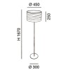CHANTAL 1 Stojací lampa, těleso hliník, stínítko bílé, pro žárovku 1x75W, E27, A60, 230V, IP20, tř.2, d=450mm, h=1670mm, se stmívačem náhled 2