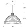 SOSP Závěsné svítidlo, základna kov, povrch lak černá, stínítko plast šedá tmavá, pro žárovku 1x40W, E27, 230V, IP20, tř.2. rozměry d=450mm h=272mm, včetně závěsu l=2500mm, lze zkrátit náhled 5