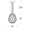 PINECONE Závěsné svítidlo, základna kov, těleso kov, povrch chrom stříbrná lesk, difuzor sklo opál, pro žárovku 1x150W, E27, 230V, IP20, tř.1. rozměry d=500mm h=520mm, včetně závěsu l=2500mm, lze zkrátit náhled 3