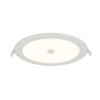 MORGAN LED 18W IP44/IP20 + senzor VÝPRODEJ Stropní vestavné svítidlo, senzor PIR, záběr 360°/100°, dosah 3-7m, čas 60s, těleso plast, povrch bílá, difuzor plast opál, LED 18W, 1600lm, teplá 3000K, 230V, IP44/IP20, tř.2, d= náhled 1