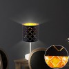 FLAVA 1x40W E14 stolní Stolní lampa, základna kov, povrch nikl mat, stínítko textil vnější černá, vnitřní zlatá, detail malých otvorů, pro žárovku 1x40W, E14, 230V, IP20, tř.1, rozměry d=150mm, h=350mm, vč vypínače náhled 2