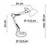 LEOPARD 1x40W E27 Stolní lampa, dvě ramena, těleso kov, plast, povrch červená, pro žárovku 1x40W, E27, A60, 230V, IP20, tř.1, rozměry l=420mm, h=620mm, vč vypínače náhled 5