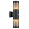 SUBVIO WL 2x60W, E27, IP44, senzor Nástěnné venkovní svítidlo, PIR senzor pohybu, záběr 110°, dosah 4-8m, těleso nerez, povrch černá mat, dif plast kouřový, pro žárovku 2x60W, E27, 230V, IP44, tř.1, 102x420x170mm, svítí nahoru/dolů. náhled 1