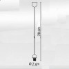 TING 1 VÝPRODEJ Závěsný kabel s objímkou, plast transparentní, pro žárovku 1x60W, E27, 230V, rozměry d = 70mm, l=1000mm, POUZE závěs BEZ stínítka náhled 2