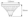 LED 15W GU10 ES111 Světelný zdroj bodová žárovka LED 12W, GU10 ES111, neutr 4000K, 1050lm, vyzařovací úhel 36°, Ra80, 230V, povrch černá, rozměry d=111mm h=70mm, stř. životnost 25.000hod náhled 3