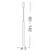 OSTRICH  L=500mm Závěsné bodové svítidlo, základna a těleso kov, povrch černá, LED 12W, 760lm, teplá 3000K, 230V, IP20, tř.2, rozměry d=30mm, l=500mm, vč. závěsného kabelu l=1420mm, lze zkrátit náhled 4