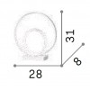 HUSUM TL Stolní lampa, těleso kov, povrch bílá, difuzor plast opál, LED 23W, teplá 3000K, 2000lm, 230V, IP20, tř.2, rozměry d=280mm. náhled 4