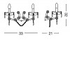 BIRCH 2x40W E14 Nástěnné svítidlo, 2 ramena, rám kov s dekorativními skleněnými prvky, povrch chrom lesk, křišťálové ověsy, pro žár 2x40W, E14, 230V, IP20, tř.1, rozměry 330x320x210mm náhled 3