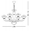 WILLOW 8x40W E14 Závěsné svítidlo, lustr 8 ramen, materiál vyfukované sklo, povrch trasparentní, chromové detaily, pro žár 8x40W, E14, 230V, IP20, tř.1, rozměry d=880mm, vč závěsu l=1560mm, lze zkrátit náhled 6