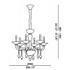 CROCUS 6x40W E14 Závěsné svítidlo, lustr 6 ramen, těleso vyfukované sklo, povrch bílá, chromové detaily, skleněné ověsy, pro žárovku 6x40W, E14, 230V, IP20, tř.1, rozměry d=930mm, vč závěsu l=1450mm, lze zkrá náhled 3