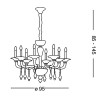 CROCUS 8x40W E14 Závěsné svítidlo, lustr 8 ramen, těleso vyfukované sklo, povrch bílá, chromové detaily, skleněné ověsy, pro žárovku 8x40W, E14, 230V, IP20, tř.1, rozměry d=950mm, vč závěsu l=1450mm, lze zkrá náhled 4