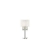APOL 1x60W E27 Stolní dekorativní lampa, základna kov chrom, stínítko PVC s třpytivou bílou textilií a křišťály, pro žárovku 1x60W E27, 230V, IP20, tř.2, rozměry d=250mm, v=520mm