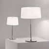 COMFORTE stolní VELK Stolní lampa, základna kov, povrch chrom lesk, klobouk textil bílý, krycí sklo opál mat, pro žárovku 2x40W, E14, 230V, IP20, d=300mm, h=419mm, vypínač na kabelu náhled 1