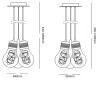 HEKTOR 60W E27 Závěsné svítidlo, základna a objímka kov chrom, difuzor čiré fouk. sklo s dekor. hliník. drátky uvnitř, pro žár 3x60W, E27, 230V, IP20, tř.1, rozměry d=320mm, vč. lank. závěsu l=300-1200mm, l náhled 5
