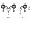 DAHLIA 2x40W E14 Nástěnné svítidlo, 2 ramena, ramena kov, povrch transparetntní, chromové detaily, křišťálové elementy, pro žárovku 2x40W, E14, 230V, IP20, tř.1, rozměry 255x250x310mm náhled 3
