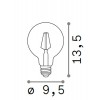 AAA E27 II LED žárovka, těleso kov šedostříbrná, krycí sklo čirá, LED 8W, E27, G95, teplá 3000K, 860lm, Ra80, 230V, tř.1, rozměry d=95mm, h=135mm. náhled 2