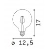 AAA E27 II LED žárovka, těleso kov šedostříbrná, krycí sklo čirá, LED 8W, E27, G95, teplá 3000K, 860lm, Ra90, 230V, tř.1, rozměry d=95mm, h=135mm. náhled 3