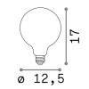 AAA E27 III LED žárovka, těleso kov šedostříbrná, krycí sklo bílá, LED 8W, E27, teplá 3000K, 810lm, Ra80, 230V, tř.1, rozměry d=60mm, h=105mm. náhled 3