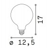 AAA E27 III LED žárovka, těleso kov šedostříbrná, krycí sklo bílá, LED 8W, E27, teplá 3000K, 760lm, Ra80, stmívatelné TRIAC, 230V, tř.1, rozměry d=60mm, h=105mm. náhled 3