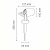 BROKE DO ZÁHONU 1x4,5W GU10 IP66 Bodové svítidlo s bodcem do záhonu, těleso plast povrch bílá, nastavitelný směr svícení, pro LED. 1x4,5W, GU10, 230V, IP66, tř.2, hlavice d=100mm, l=127mm náhled 3