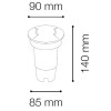 BECI 1x4,5W GU10 Zemní svítidlo dva boční průzory, těleso plast, kryt černá, difuzor sklo opál, pro LED 1x4,5W GU10 ES50, 230V, IP67, tř.2 statická zátěž max 5t, rozměry d=90mm, h=140mm, vč. mont. boxu náhled 3