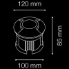 MALLI LED 3W Zemní svítidlo, jeden boční průzor, těleso hliník, kryt nerez, povrch broušený, krycí sklo čiré, LED 3W, 270lm, neutrální 4000K, Ra80, 230V. IP65, tř.1, rozměry d=110mm, h=160mm, vč. montážní náhled 6