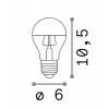 AAA E27 V LED žárovka, těleso kov šedostříbrná, krycí sklo čirá a chrom, LED 8W, E27, teplá 3000K, 520lm, Ra80, 230V, tř.1, rozměry d=60mm, h=105mm. náhled 2