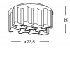 ROOT 6x60W E27 Přisazené stropní svítidlo, základna kov, povrch bílá, difuzor vyfukované sklo opál leptané kyselinou, pro žárovku 6x60W, E27, 230V, IP20, tř.1, rozměry d=560mm, h=350mm náhled 5