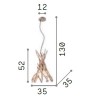 FLENSWOOD Závěsné svítidlo, lustr, základna kov, povrch kartáčovaný, stínítko dřevo světlé, pro žárovku 1x60W, E27, 230V, IP20, rozměry d=350mm, h=520mm, vč závěs lanka l=1300mm, lze zkrátit. náhled 2