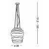 GILLS 1x60W E27 Závěsné svítidlo, rám kov, povrch chrom, difuzor vyfukované sklo opál, imitace leptání, pro žárovku 1x60W, E27, 230V, IP20, tř.1, rozměry d=380mm, vč ocelových drátů l=1350mm lze zkrátit náhled 5