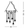 LANO 6x15W E27 Závěsné svítidlo, rám kov, povrch černá, těleso dřevo s šesti konopnými lany, pro žárovku 6x15W, E27, 230V, IP20, tř.1, rozměry 800x50mm, vč řetězu l=1530mm lze zkrátit náhled 2