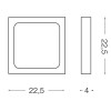 ABROMA SQUARE LED Stropní svítidlo, základna kov, povrch lak bílá mat, difuzor plast opál, LED 12W, teplá 3000K, 700lm, 230V, IP20, tř.1, rozměry 170x170x40mm náhled 3