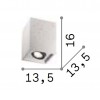 FREISE PL SQ Stropní přisazené bodové svítidlo, nastavitelný směr svícení,  těleso beton, pro žárovku 1x35W, GU10, 230V, IP20, tř.2, rozměry 135x135mm, h=160mm. náhled 3