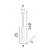 FREISE HL R Závěsné bodové svítidlo, těleso beton, pro žárovku 1x35W, GU10, 230V, IP20, tř.2, rozměry d=70mm, h=250mm, vč. závěs kabelu l=1400mm, lze zkrátit. náhled 3