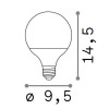AAA E27 VI LED žárovka, těleso kov šedostříbrná, krycí sklo bílá, LED 12W, E27, teplá 3000K, 960lm, Ra80, 230V, tř.1, rozměry d=95mm, h=145mm. náhled 2