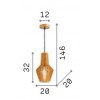 LEMONEN I Závěsné svítidlo, základna dřevo, stínítko dřevo světlé, pro žárovku 1x60W, E27, 230V, IP20, tř.2, rozměry d=200mm, h=320mm, vč. závěs kabelu l=1460mm, lze zkrátit. náhled 3