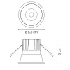 PUKA ROUND LED 1x10W Stropní vestavné svítidlo bodové, těleso hliník, povrch lak černá mat, krycí sklo čiré, LED 1x10W, teplá 3000K, 720lm, 230V, IP20, tř.2. rozměry d=85mm h=80mm náhled 7