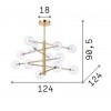 GEVELBERG PL Závěsné svítidlo lustr, těleso kov, povrch chrom, sklo čiré, pro žárovku 12x2W, G4, 230V, IP20, tř.1, rozměry d=1240mm, h=905mm. náhled 3