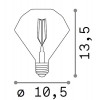 AAA E27 VIII LED žárovka, těleso kov zlatá, krycí sklo jantar, LED 4W, E27, teplá 2200K, 380lm, Ra80, 230V, tř.1, rozměry d=105mm, h=135mm náhled 1