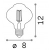 AAA E27 IX LED žárovka, těleso kov zlatá, krycí sklo jantar, LED 4W, E27, teplá 2200K, 380lm, Ra80, 230V, tř.1, rozměry d=80mm, h=120mm. náhled 2